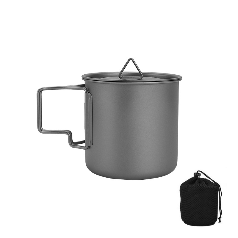Outdoor Camping World - Titanium Camping Mug with Folding Handle