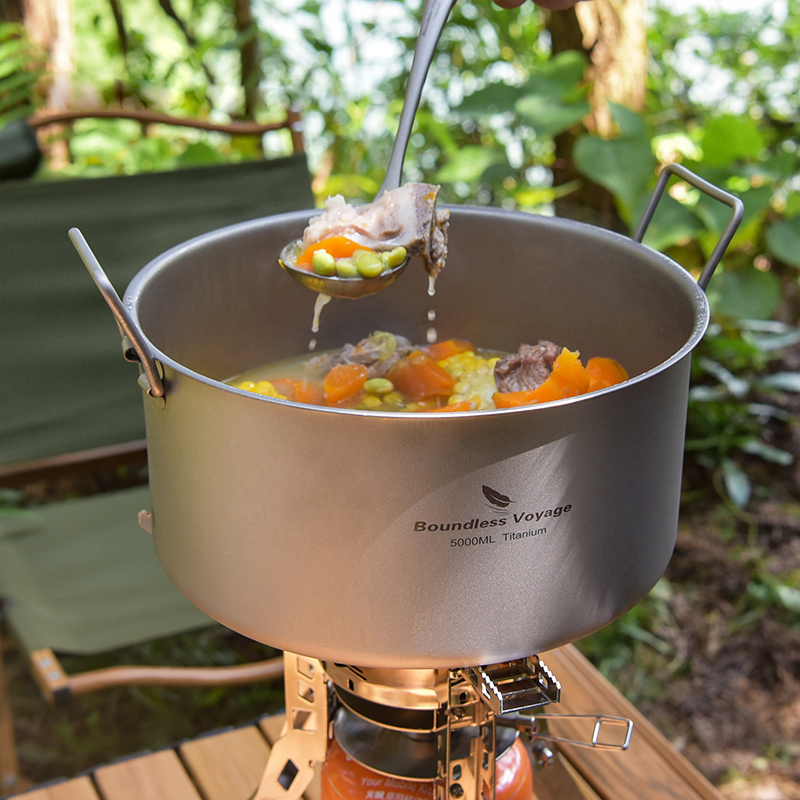 Outdoor Camping World - Boundless Voyage Titanium Pot 5.0L Portable