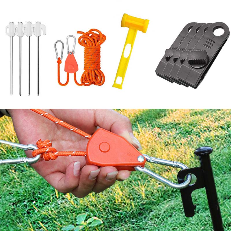 Outdoor Camping Guy - Pulley Regulator Tent High-Reflective Windproof Rope