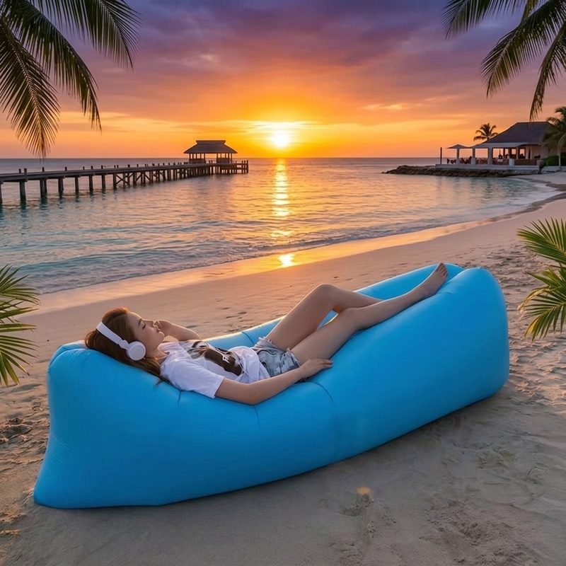 Outdoor Camping Couch - Portable Inflatable Air Sofa, Fast Inflate