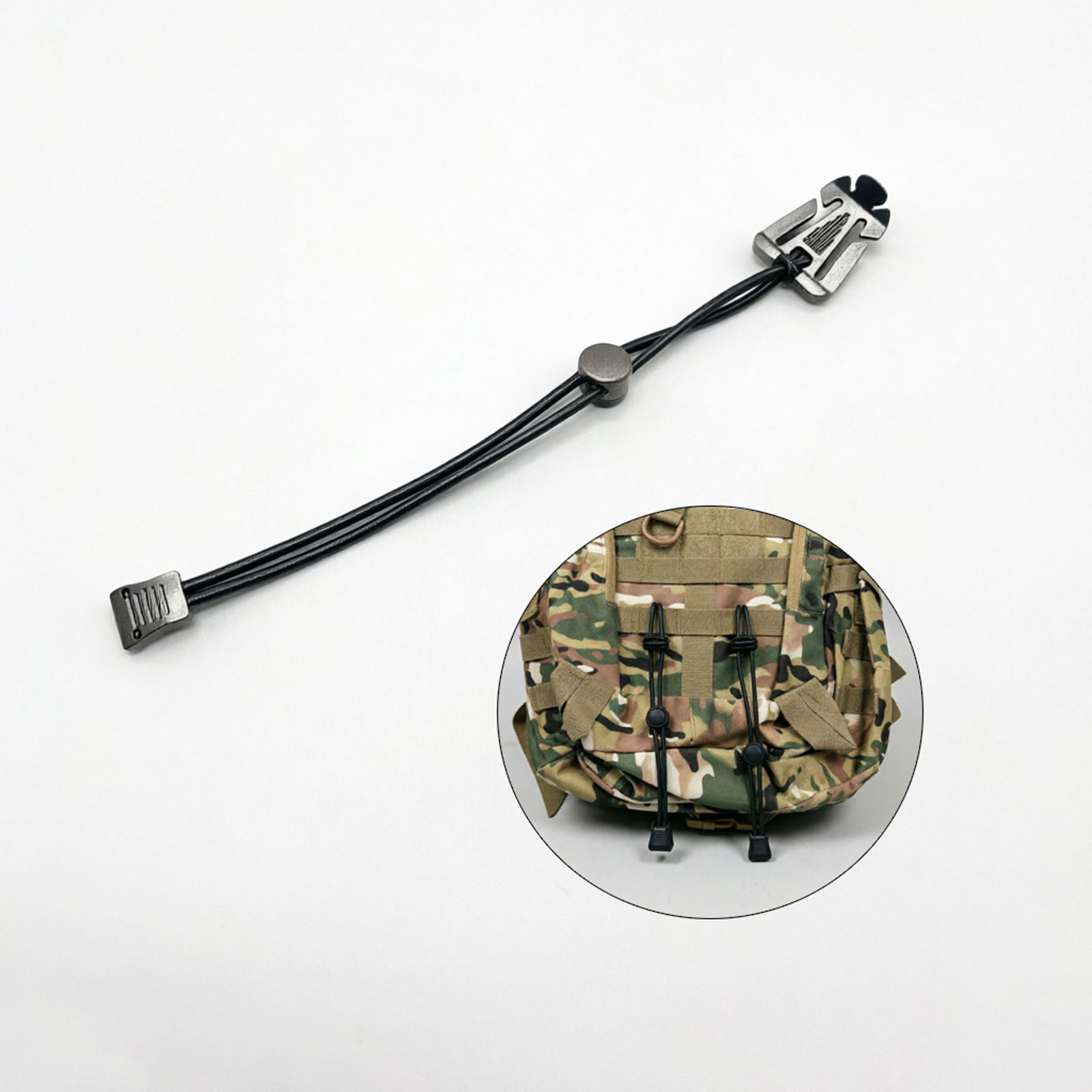 Outdoor Camping Hiking - Flashlight Clip Outdoor Backpack Elastic Rope