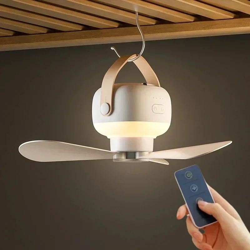 Outdoor Camping Ideas - Portable Wireless Mini Ceiling Fan Light