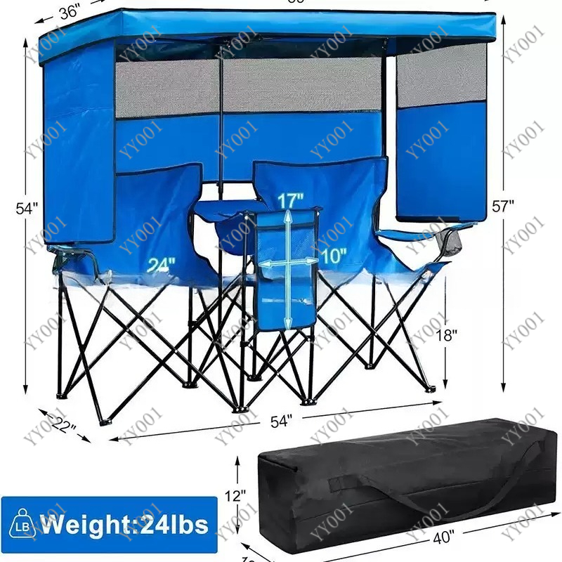 Outdoor Camping Folding Chairs - Portable Double Folding Camping Chair with
