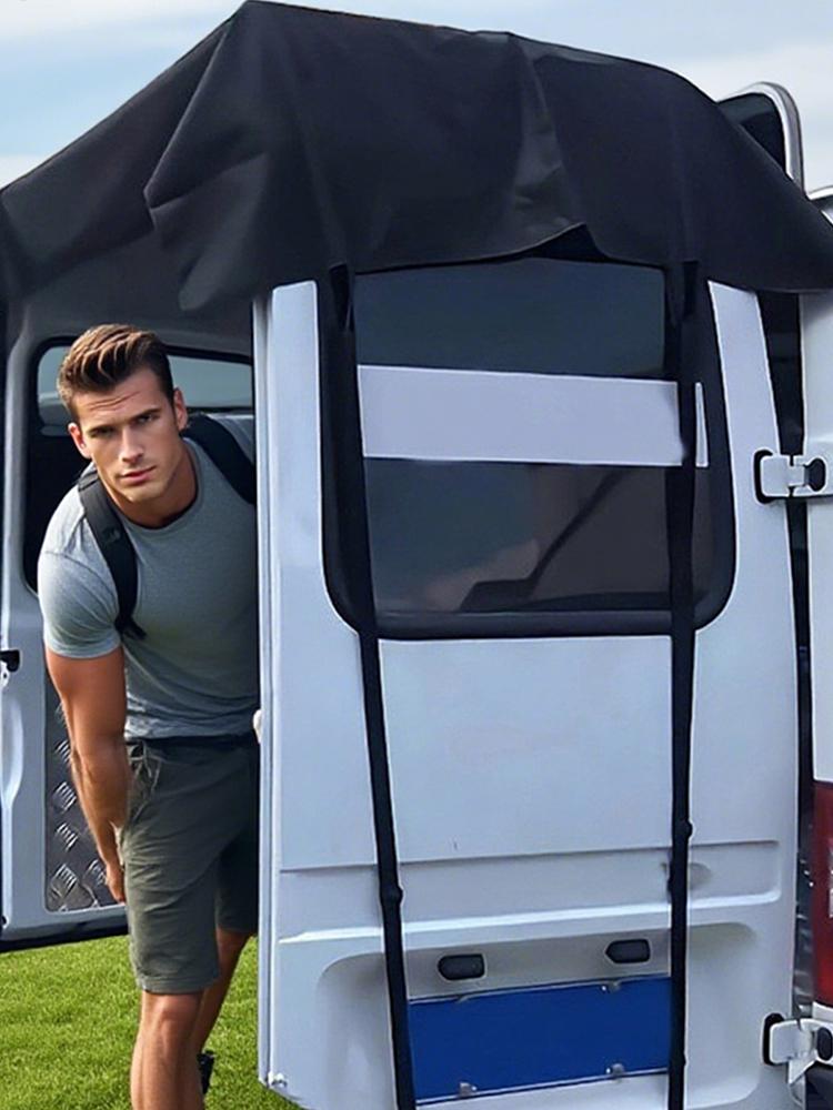 Rear Door RV Awning Waterproof - Outdoor Camping Van ulasan dan harga