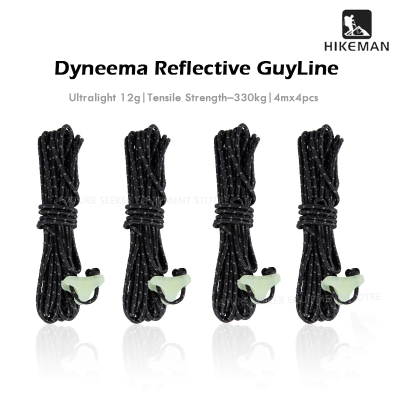 HIKEMAN 4Pcs Dyneema Guyline U - Outdoor Camping Guy ulasan dan harga
