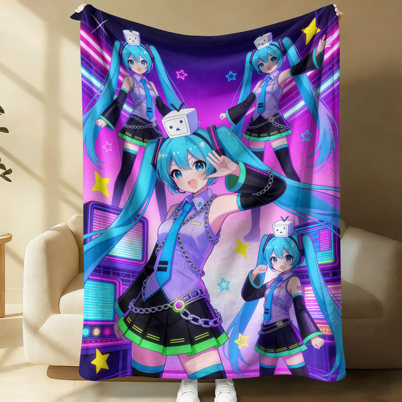 Hatsune Miku Flannel Blanket,  - Outdoor Camping Anime ulasan dan harga