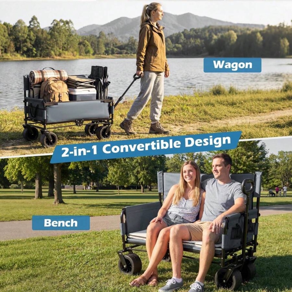 2-in-1 Foldable Wagon with Ben - Outdoor Camping Wagon ulasan dan harga