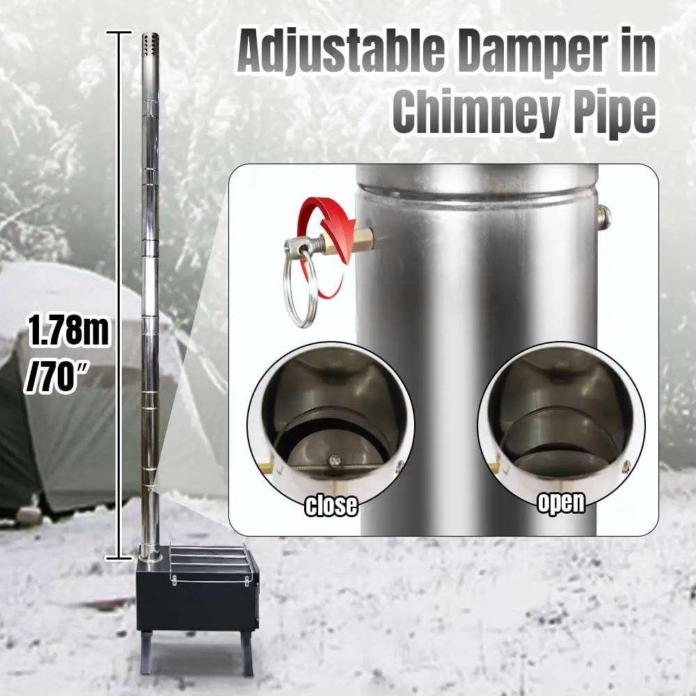 Portable Outdoor Stainless Ste - Outdoor Camping Wood Burning Stove ulasan dan harga