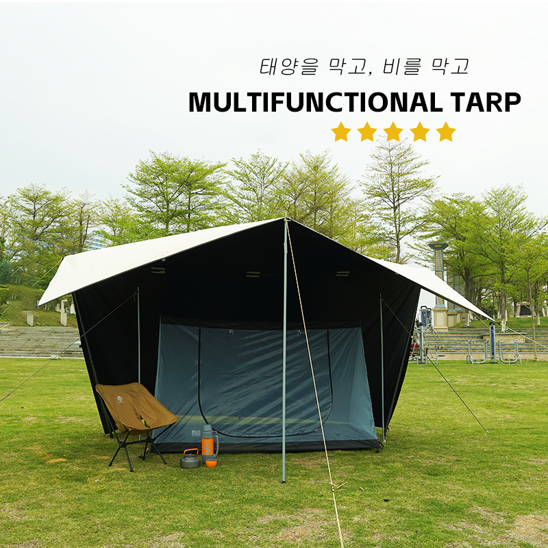19 Hanging Points Black Coatin - Waterproof Tarp Shelter ulasan dan harga
