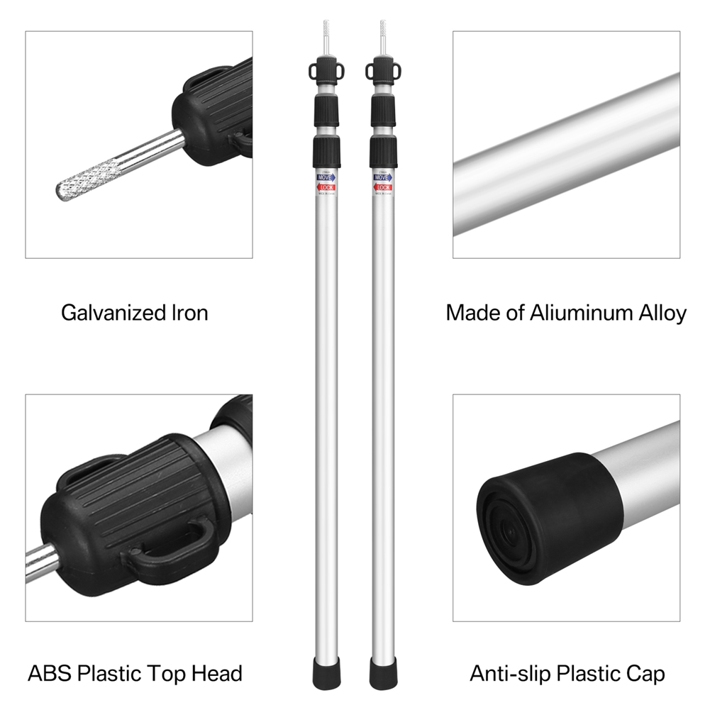 Aluminium Telescoping Tarp Pol - Waterproof Tarp Shelter ulasan dan harga