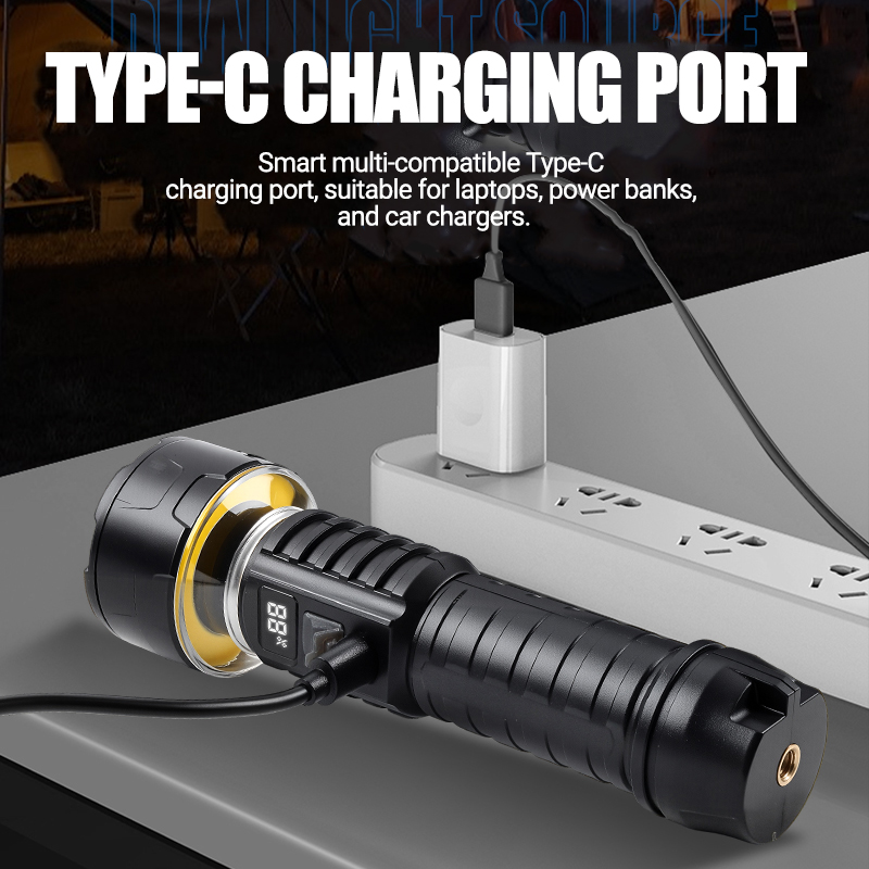 COB LED Flashlight Rechargeabl - Outdoor Camping Hiking ulasan dan harga