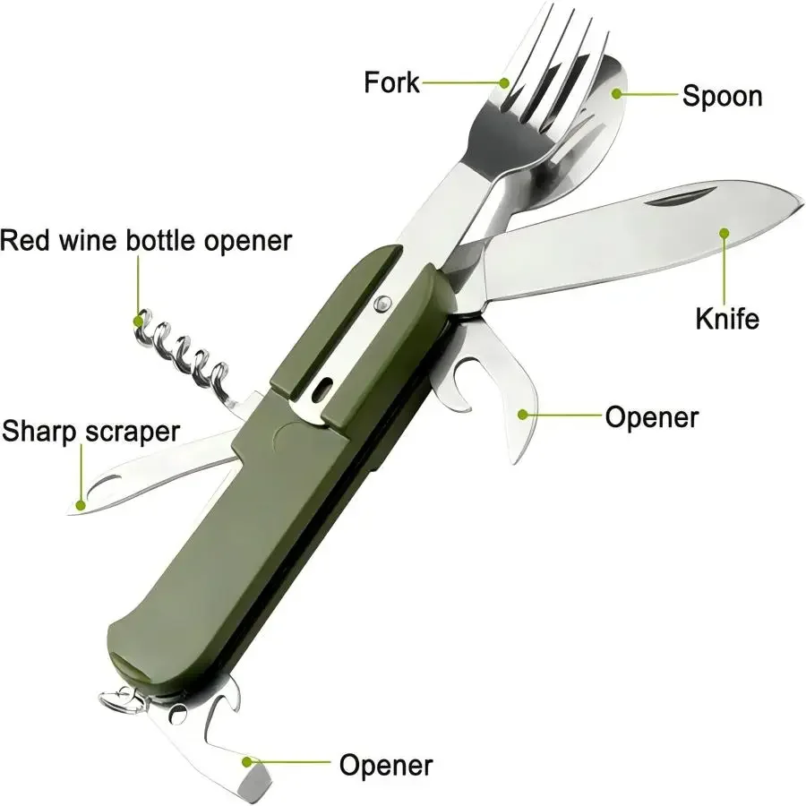 Camping Gear 5-in-1 Stainless  - Outdoor Camping World ulasan dan harga