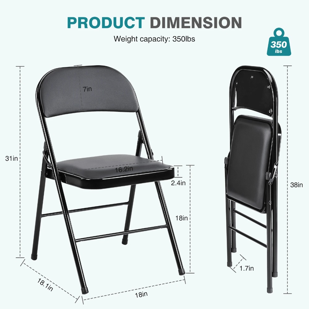 Folding Chair 4 Pack Leather P - Outdoor Camping Folding Chairs ulasan dan harga