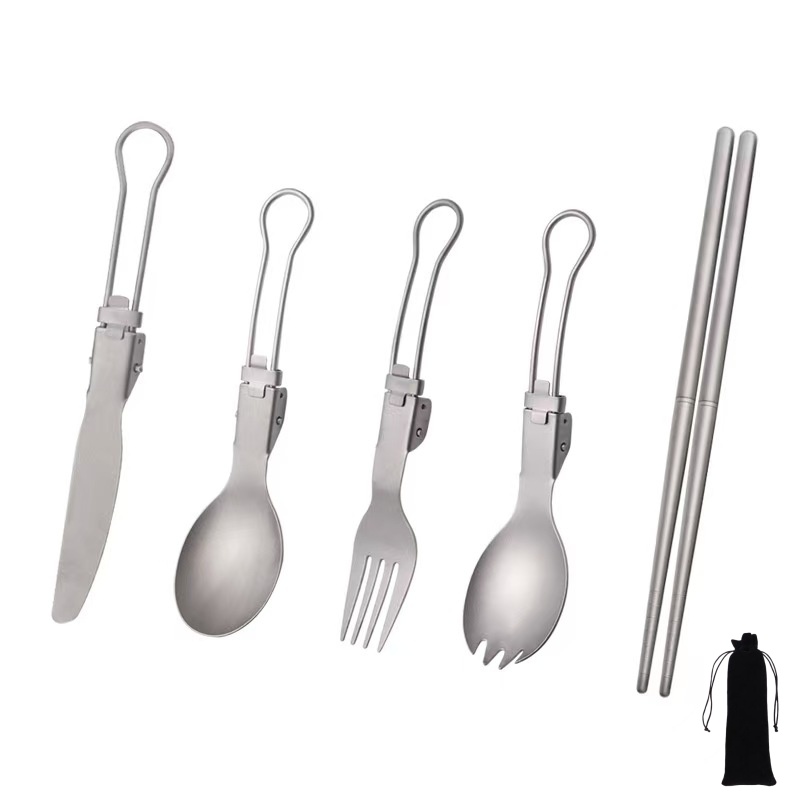 Titanium Foldable Utensil Set  - Outdoor Camping World ulasan dan harga