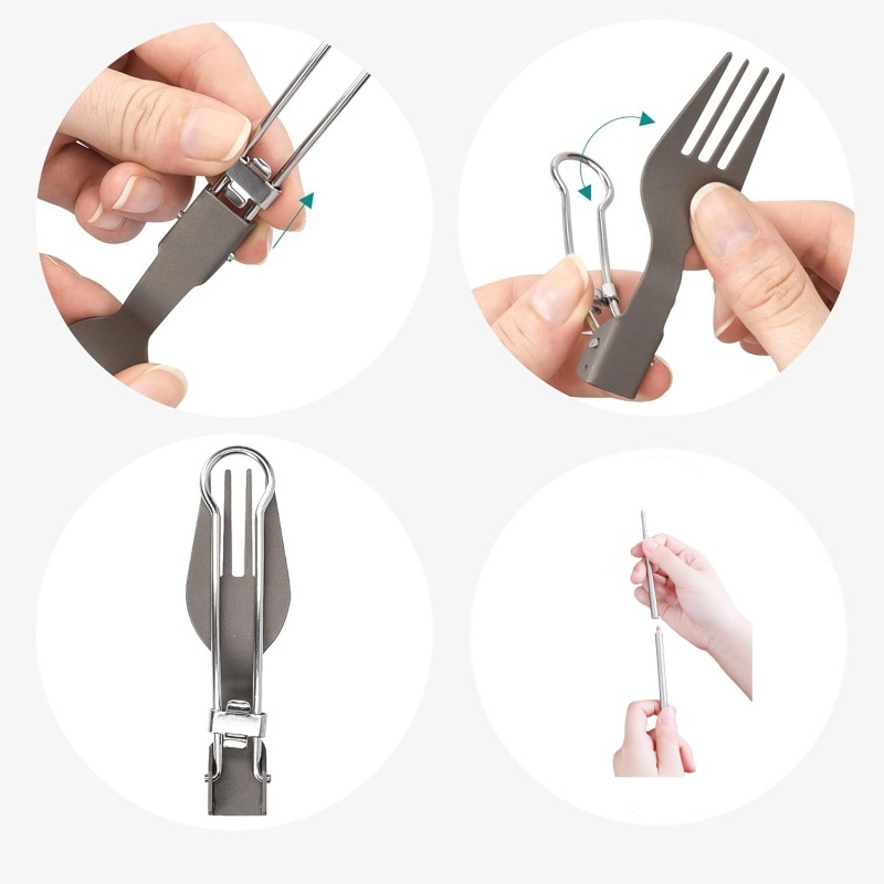 Titanium Foldable Utensil Set  - Outdoor Camping World ulasan dan harga