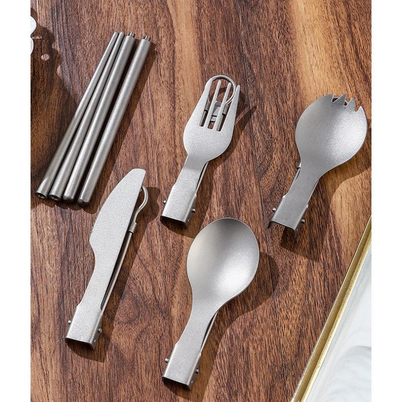 Titanium Foldable Utensil Set  - Outdoor Camping World ulasan dan harga
