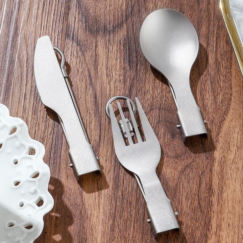 Titanium Foldable Utensil Set  - Outdoor Camping World ulasan dan harga