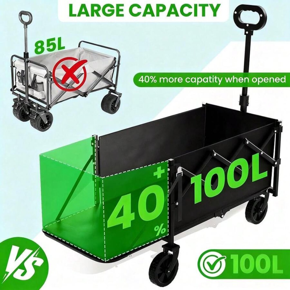Collapsible Wagon With Tailgat - Outdoor Camping Wagon ulasan dan harga