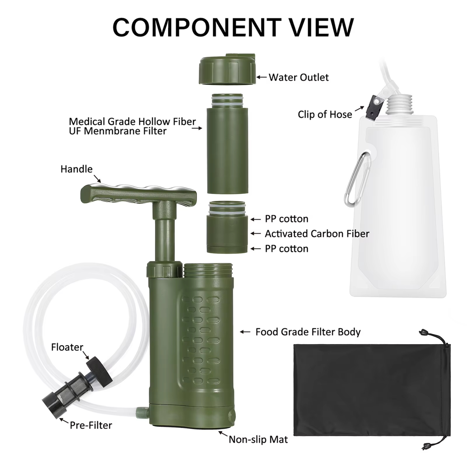 Outdoor Emergency Filtration T - Portable Water Filter ulasan dan harga