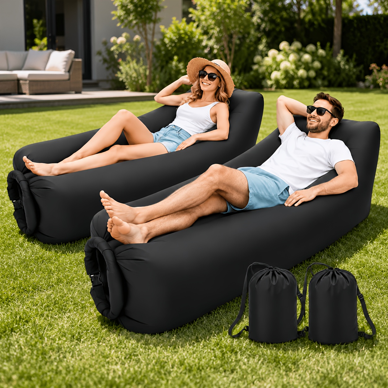 Inflatable 4-in-1 Sofa Set – P - Outdoor Camping Couch ulasan dan harga