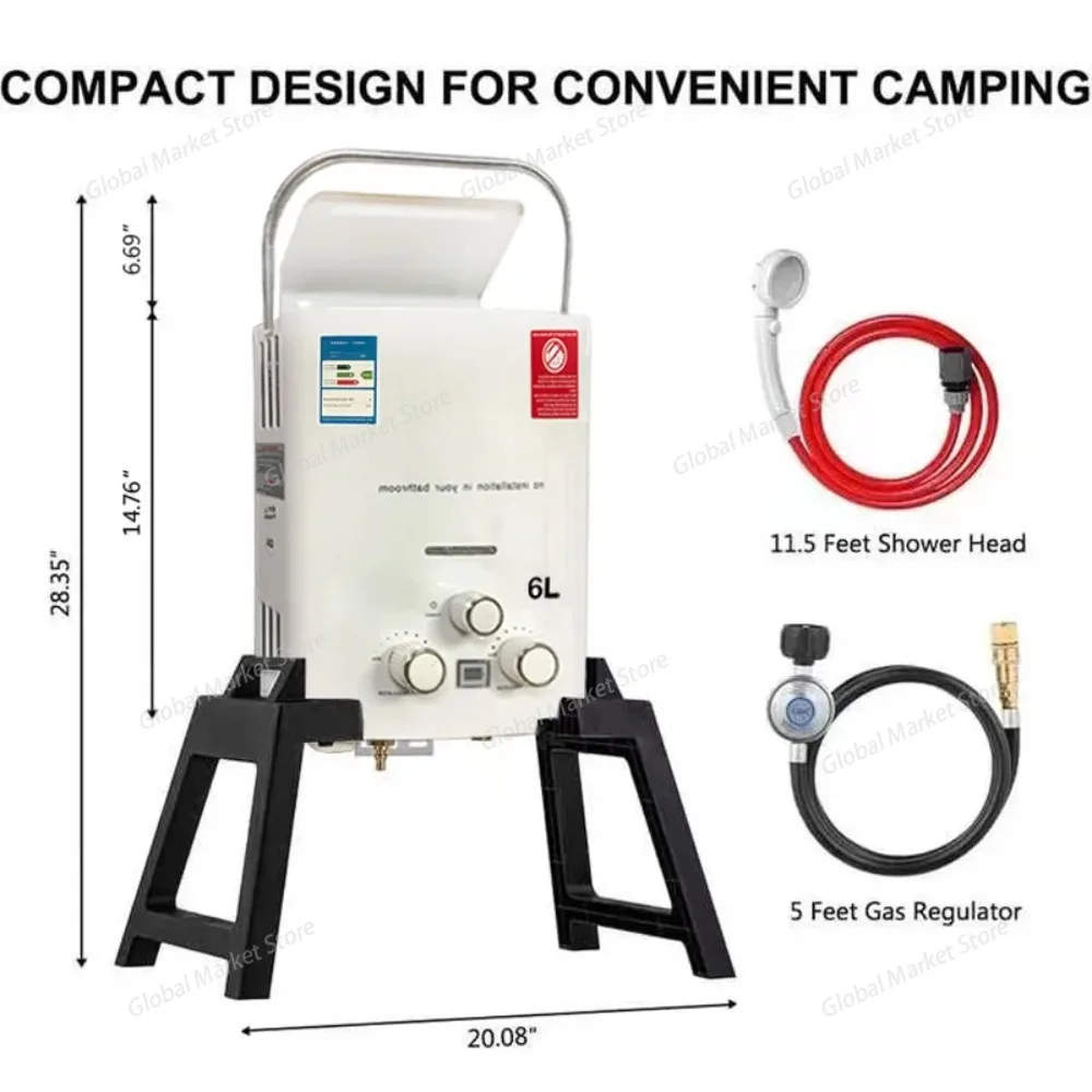 Propane LPG  Gas Tankless Wate - Outdoor Camping Hot Water Heater ulasan dan harga