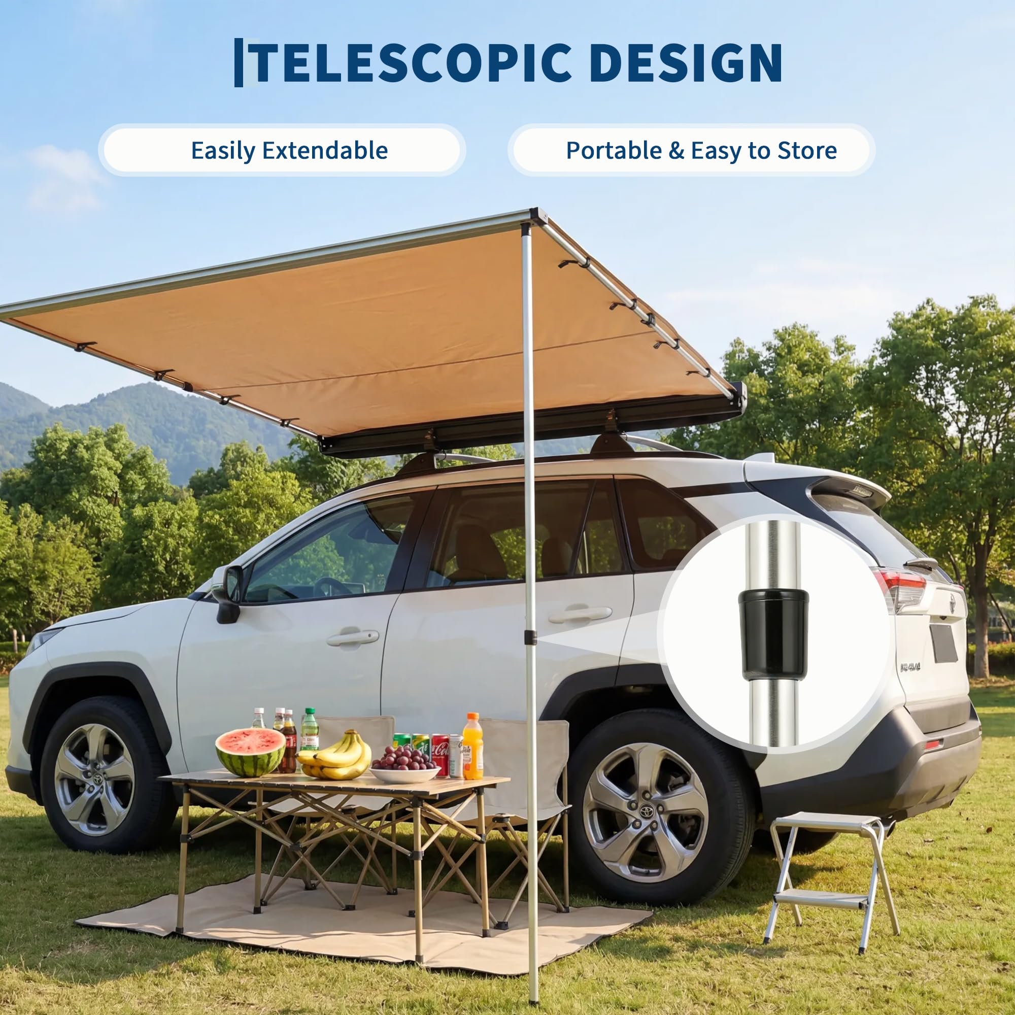 SUV Truck Van Roof Rack Awning - Outdoor Camping Van ulasan dan harga