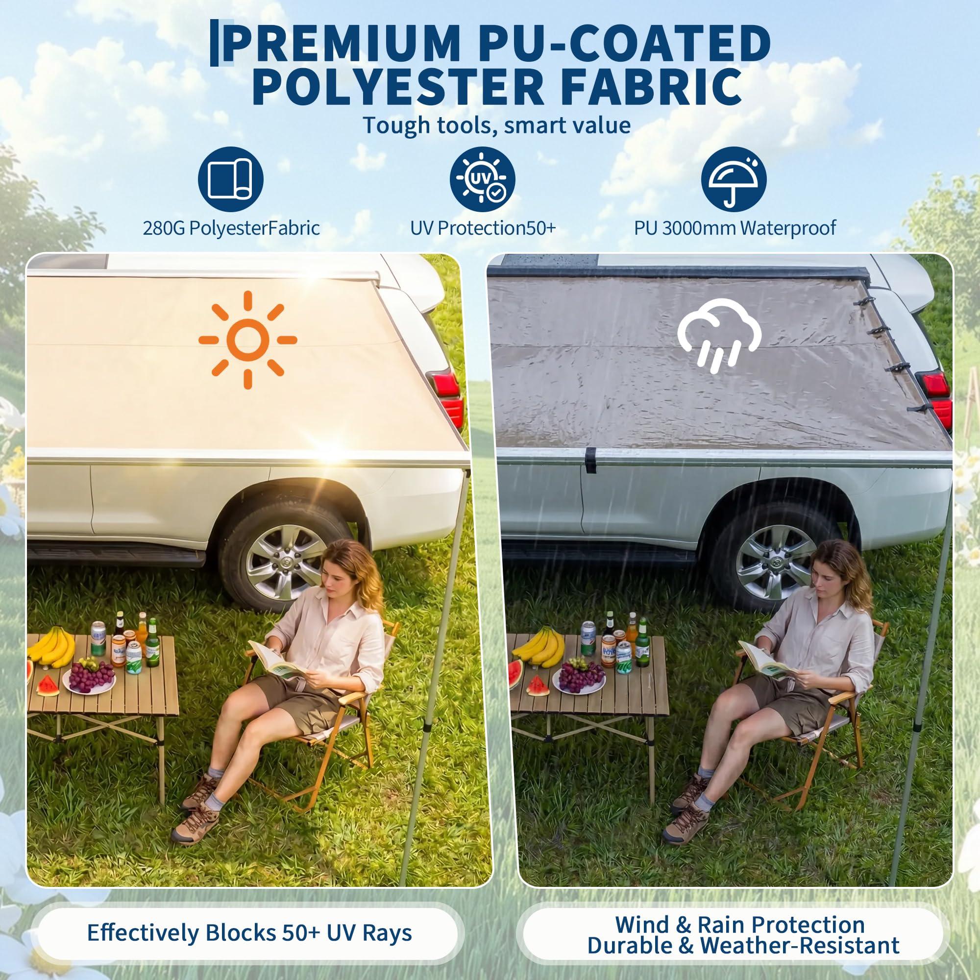 SUV Truck Van Roof Rack Awning - Outdoor Camping Van ulasan dan harga